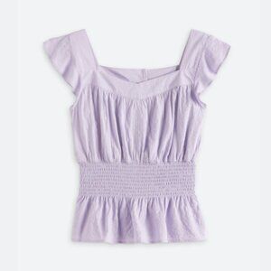 Market & Spruce Textured Smocked Peplum Tank – Light Lilac – XXL